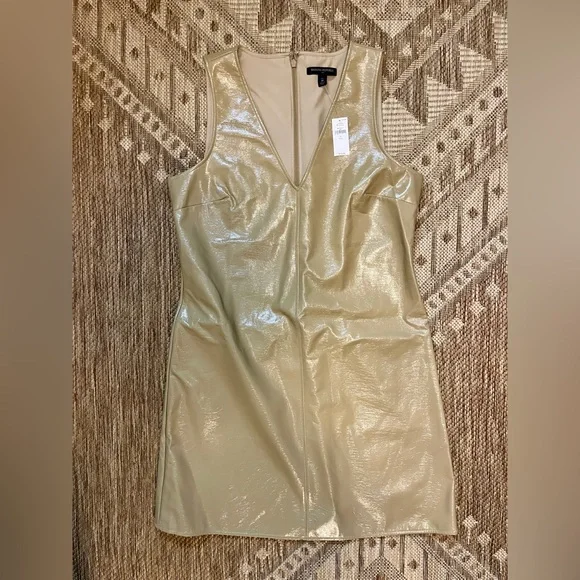 Tall Vegan Leather Shift Dress | Banana Republic | Brand New w/ Tags | Medium - Picture 2 of 11